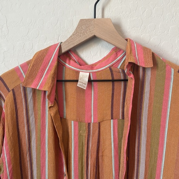 Prana Long Sleeve Tencel Scheena Tunic Shirt WR4 Cacti Soleil Stripe Small - Picture 5 of 10